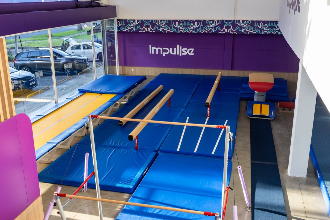 Vista do ginásio de ginástica artística